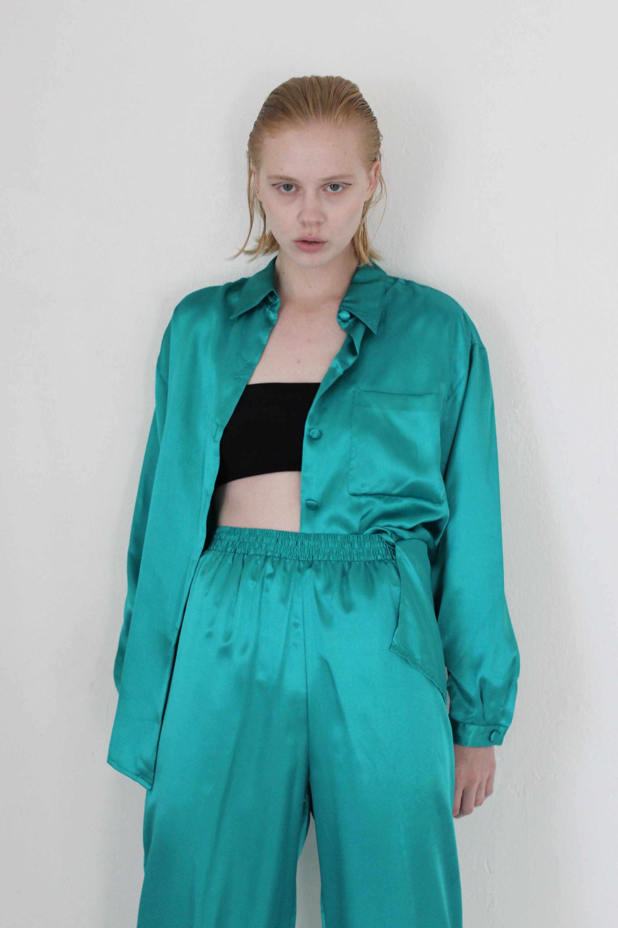 emerald green pant suit women's