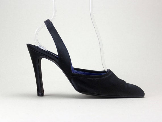90s black satin minimalist DONNA KARAN structural