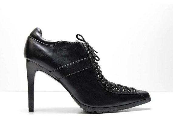 90's Vegan Stiletto Heel Corset Lace up 