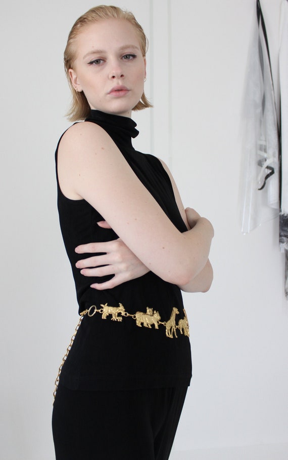 gold chain statement belt | wild animals novelty m