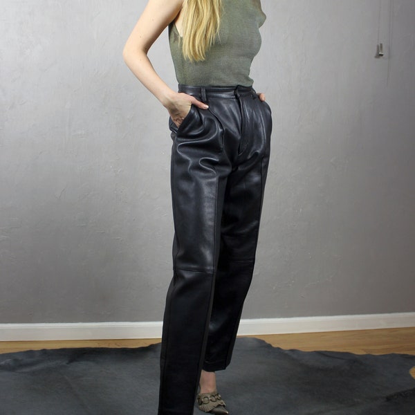 Skinny Leather Pants - Etsy