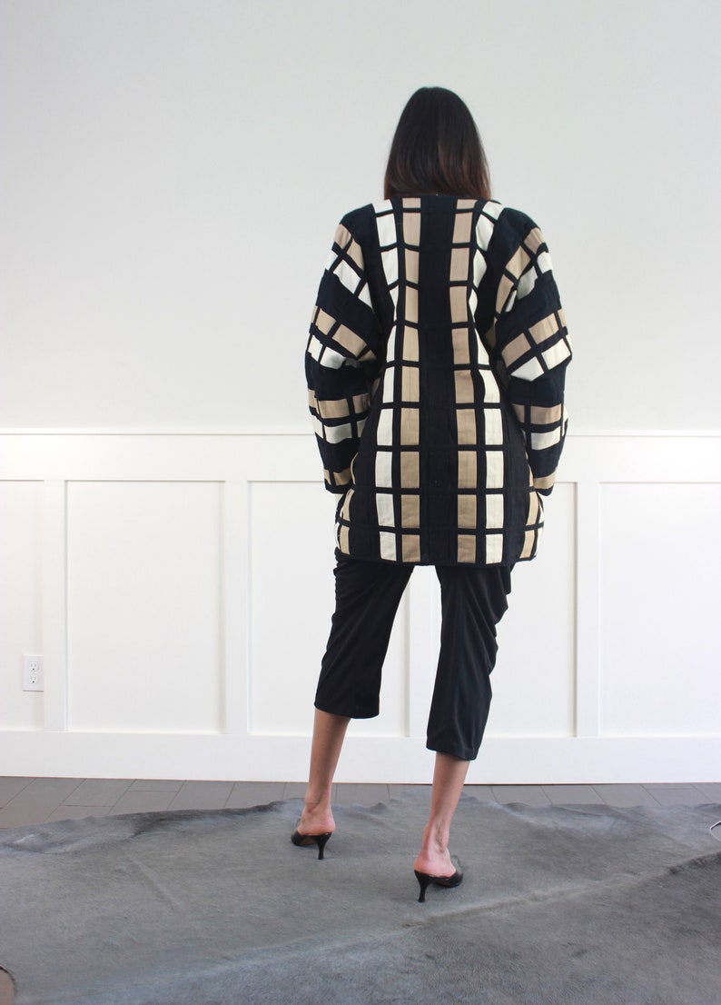 vtg 90s geometric kimono jacket S M image 5