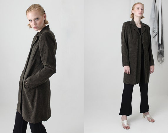forest green snake print light weight coat | tailo
