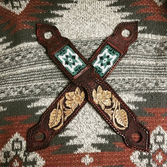 Beaded/tooled slobber straps