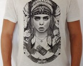 Organic cotton modern design graphic t-shirt for men - vintage white