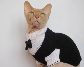 Sphynx sweater, cat sweaters, cat tuxedo costume, clothes for cats, clothing for cats, cat tuxedo, sphynx clothes, cat wedding, sphynx set