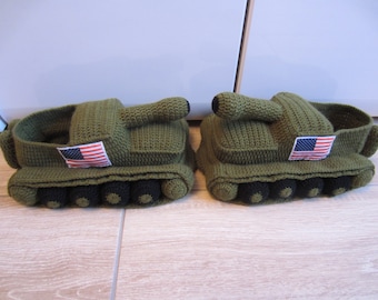 Tank Slippers Battle Slippers Army Tank Slippers Funny Slippers Panzer hausschuhe Boyfriend Gift Tank Slippers Crochet Tanks Mens