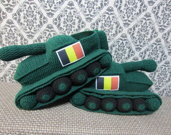 birthday gift for husband, boyfriend gift army, husband gift, gifts for boyfriend, personalized slippers, panzer tank slipperz,knitted shoes