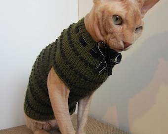 Katzenpullover, Haustierkleidung, Haustierkostüme, Kleidung für Katzen, Sphynx-Katzenpullover, warme Katzenkleidung, Sphynx-Pullover, gestrickte Katzenkleidung