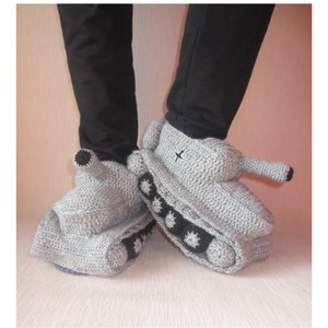 Pantofole da festa del papà, pantofole da festa all&#39;uncinetto, regalo divertente per fidanzato, regalo per marito, scarpe lavorate a mano, pantofole all&#39;uncinetto per adulti, militari