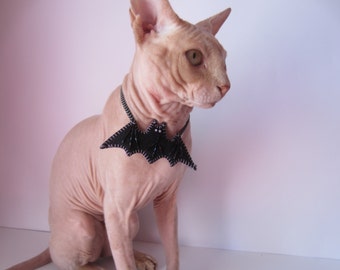 Collar para gato de Halloween, collar para gato festivo, collar para gato bonito, collar para gato negro, pajarita para gato de Halloween, collar para gato desmontable, collar para perro y gatito