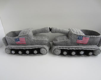christmas gifts, Boyfriend Gift, Funny Gift, Husband Gift, Hand Knit  Shoes, Crochet Tank Slippers, Adult Crochet Slippers, Gift For Him