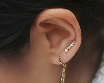 Petit grimpeur d’oreille - Grimpeurs d’oreille géométriques - Grimpeurs d’oreille minimalistes Gold zc - Grimpeurs d’oreille délicats - Bijoux minimalistes-P80