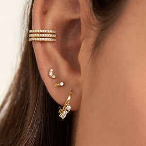 Tiny spike stud, Cz dangle studs, Cz stud earrings, Gold studs, Dainty stud earrings, Cz dangle studs, Minimalist earrings, Dainty jewelry,