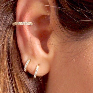 Boucles d’oreilles petits cerceaux - Cerceaux Zirconia Cubique - Boucles d’oreilles Dainty Hoop - Petits cerceaux avec cz - Boucles d’oreilles minimalistes Huggie - Bijoux minimaux