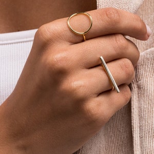 Flat bar ring - Minimalist ring - Bar ring - Dainty ring - Gold ring - Silver ring - Stacking ring - Tiny ring - Minimal jewelry - Thin ring