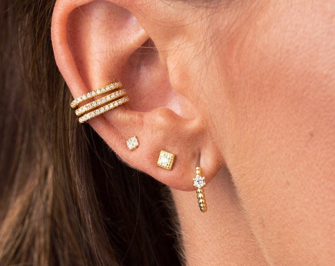 Harisa Big AD/CZ Studs Earrings