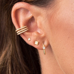 Tiny cz earrings - Gold cz stud earrings - Silver cz stud earrings - Dainty studs - Dainty earrings - Tiny studs - earrings- S-PEZ0118