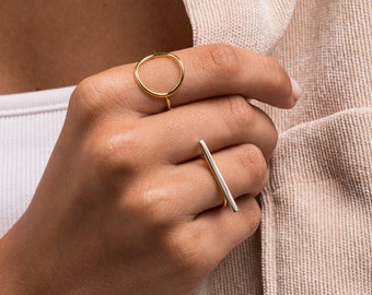 Flat bar ring - Minimalist ring - Bar ring - Dainty ring - Gold ring - Silver ring - Stacking ring - Tiny ring - Minimal jewelry - Thin ring