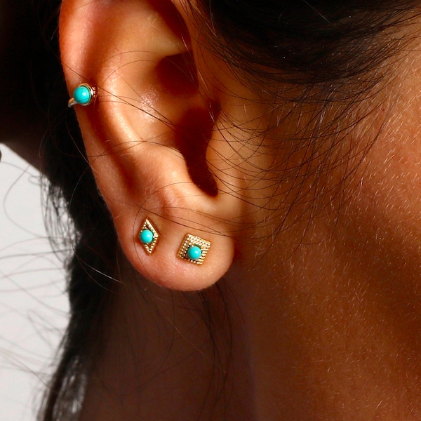 Turquoise stud earrings, Minimalist earrings, Stud earrings, Stud earrings set, Dainty earrings, Tiny turquoise earrings, Tiny studs