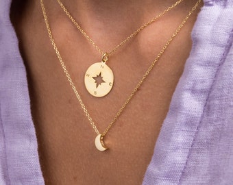 Moon necklace - Little moon necklace - Gold plated necklace - Crescent moon gold necklace - Everyday necklace - Dainty necklace