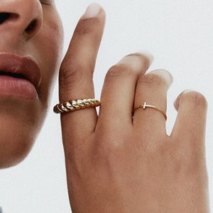 Dainty gold rings etsy discount