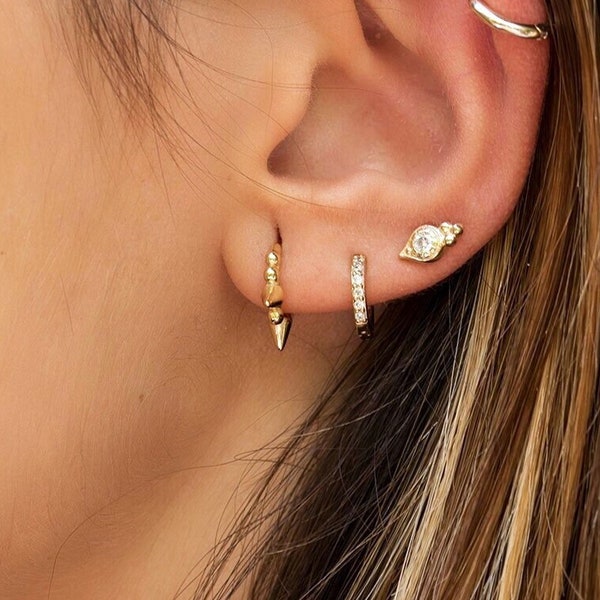 Tiny cz earrings, Minimalist earrings, Dainty earrings, Stud earrings, Minimalist jewelry, Cz stud earrings, Minimal earrings