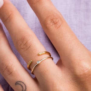 Engagement gold cz ring - Engagement ring - Cz silver ring - Dainty gold ring - Minimalist ring - Dainty jewelry - Minimalist jewelry