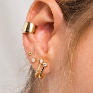 Plain gold ear cuff - cartilage earrings - silver 925 ear cuff - Gold ear cuff - Silver ear cuff - gold cuff earring - cuff and wrap earring