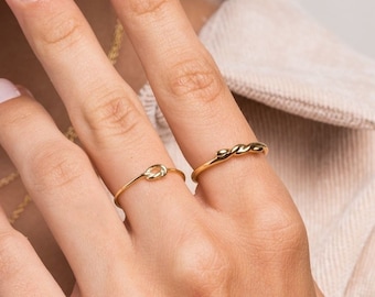 Dainty Knot ring - Dainty gold ring - Stacking ring - Minimalist ring - Tiny gold ring - Simple ring - Minimalist jewelry - Dainty jewelry