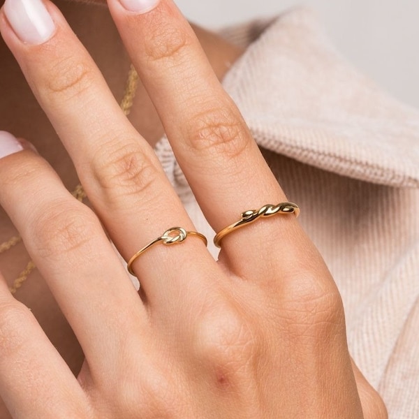 Dainty Knot ring - Dainty gold ring - Stacking ring - Minimalist ring - Tiny gold ring - Simple ring - Minimalist jewelry - Dainty jewelry