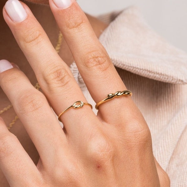 Dainty Knot ring - Dainty gold ring - Stacking ring - Minimalist ring - Tiny gold ring - Simple ring - Minimalist jewelry - Dainty jewelry