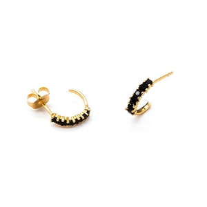 Tiny cz gold hoops, Small hoop earrings, Huggie hoops earrings, Hoop earrings, Dainty hoops, Tiny hoops, Thin hoops, Minimalist earrings