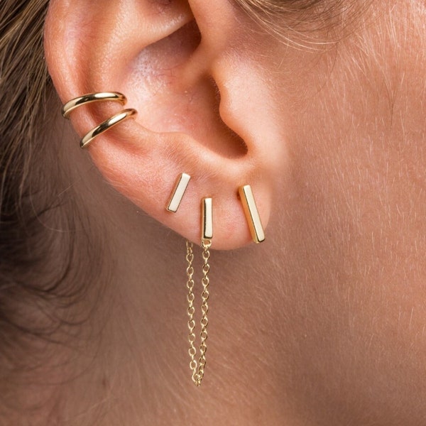 Chain earrings - Gold plated chain earrings - Minimal earrings - Dainty earrings - Minimal jewelry - Dainty jewelry