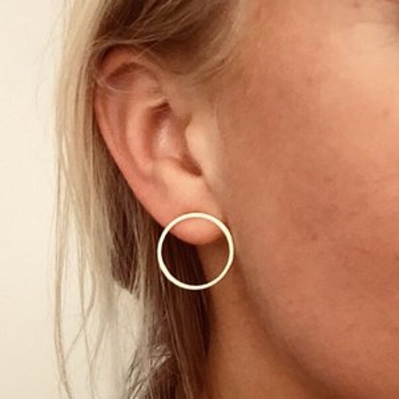 Gold Hoops Studs Gold Post Earrings Hoop Stud Earrings Etsy