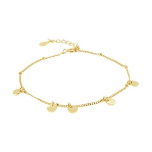 Coin bracelet Gold bracelet dainty bracelet Charm bracelet Minimal necklace Minimal jewelry Dainty jewelry fashion jewelry image 3