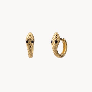 Snake earrings Snake hoops serpent Hoops Hoops Earrings Gold Earrings Silver Earrings Minimal Earrings Dainty Earrings Bild 2