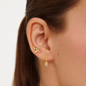 Teardrop earring, Cz dangle studs, Cz stud earrings, Gold studs, Dainty stud earrings, Cz dangle studs, Minimalist earrings, Dainty jewelry,