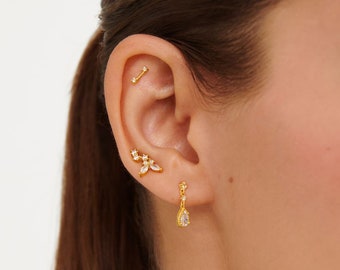 Teardrop earring, Cz dangle studs, Cz stud earrings, Gold studs, Dainty stud earrings, Cz dangle studs, Minimalist earrings, Dainty jewelry,