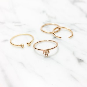 Stacking ring-Dainty gold ring Minimal ring-Cz gemstone ring Tiny ring Minimalist jewelry Dainty jewelry Thin gold ring image 3