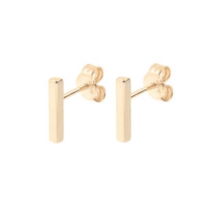 Bar Earrings Simple stud earrings Simple gold bar earrings Minimalist Earrings Line earrings Gold bar earrings Dainty gold studs image 7