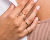 アクセサリー cvtvlist CROSS RING Criss Cross Ring - Gold Cross X Ring - Sterling Silver Criss
