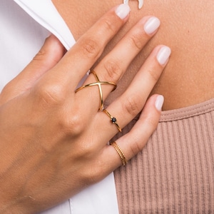 Criss cross ring - Gold Cross X ring - Sterling silver criss cross ring - X cross ring - criss cross silver ring - crisscross ring - X rings