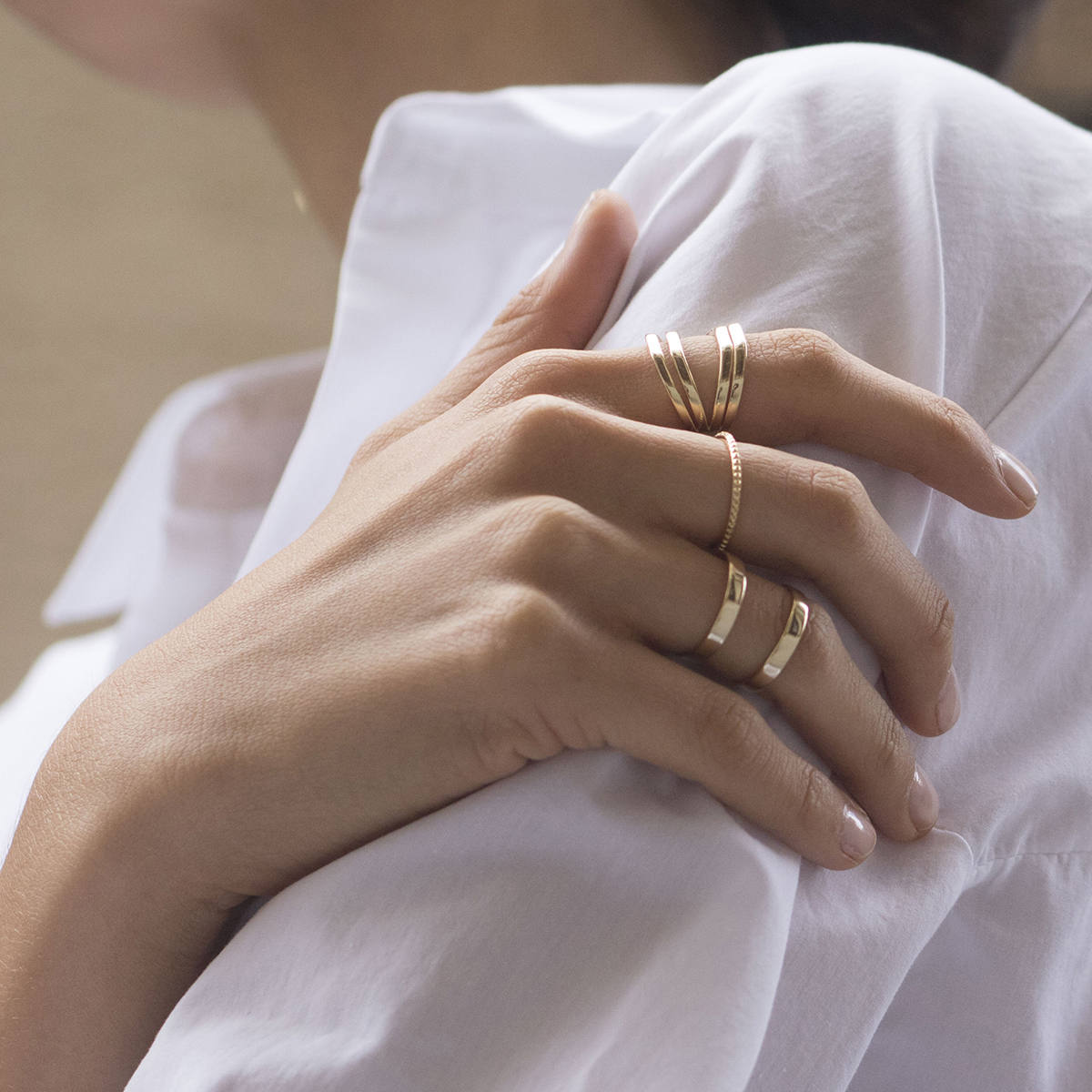 Double band ring Gold double ring Minimalist gold ring Etsy