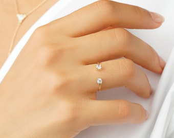 Minimalist open cz ring - Gold dainty ring - Minimalist ring - Cz ring - Dainty ring - Tiny silver ring - Stacking ring - Gold tiny ring