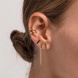 Bar Earrings Simple stud earrings Simple gold bar earrings Minimalist Earrings Line earrings Gold bar earrings Dainty gold studs image 4