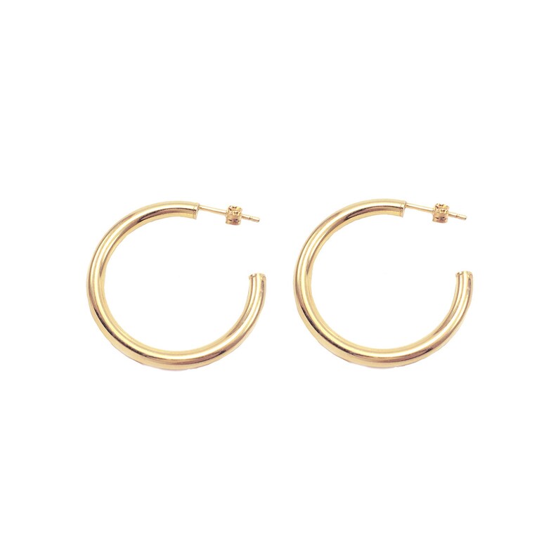 Hoop Earrings Gold hoop earrings Minimal hoops Minimalist hoops Fashion earrings Minimalist jewelry Hoop silver earrings image 2