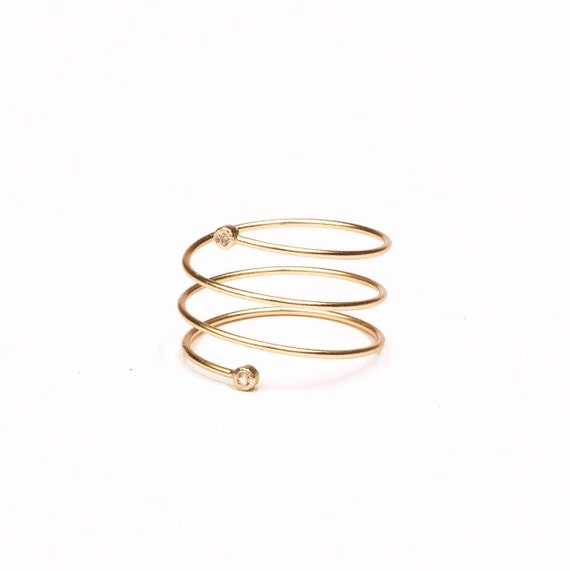 Spring Wrap Ring in 18K Gold – Luxe VVS Jewelers