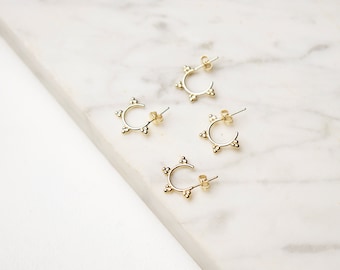 Open hoop earrings - Small hoop earrings - Open hoops - Post hoop earrings - Minimalist hoop earrings - Dainty hoop earrings