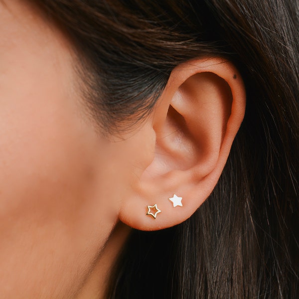 Star stud earrings - Gold Star studs - Silver Star stud earrings - Minimalist earrings - Dainty studs - Minimalist studs